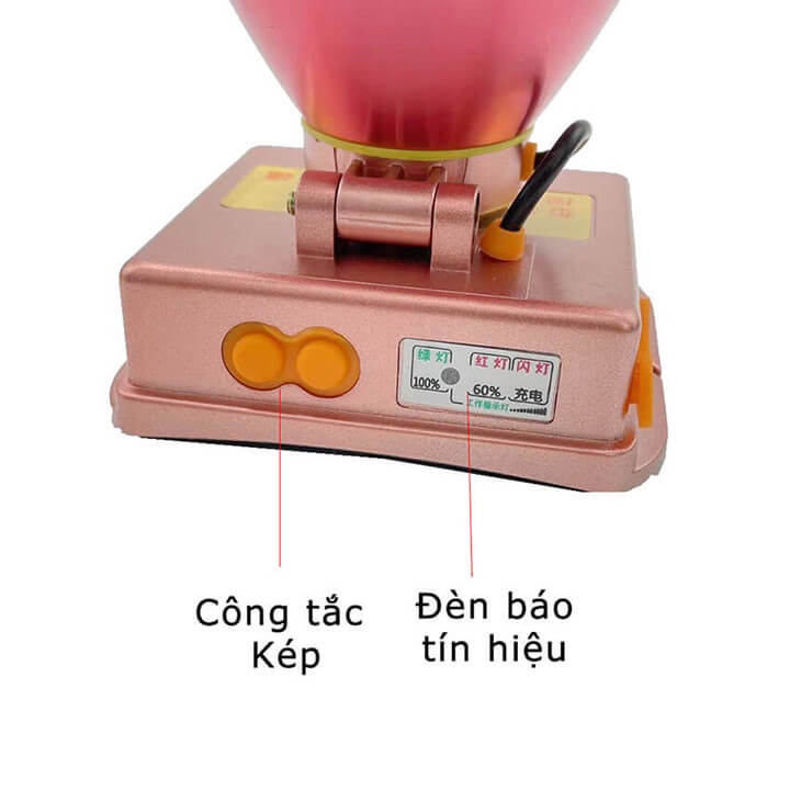 Đèn đội đầu 1 bóng siêu sáng chiếu xa 500m, công suất 300W, pin trâu 8-10h, chống nước IPX6, đèn led đeo đầu