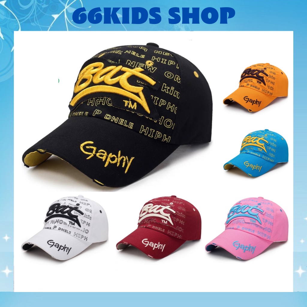 Mũ lưỡi trai nữ thêu nổi BAT Gaphy cực đẹp thời trang phong cách Hàn Quốc cho nam và nữ 66KIDS SHOP