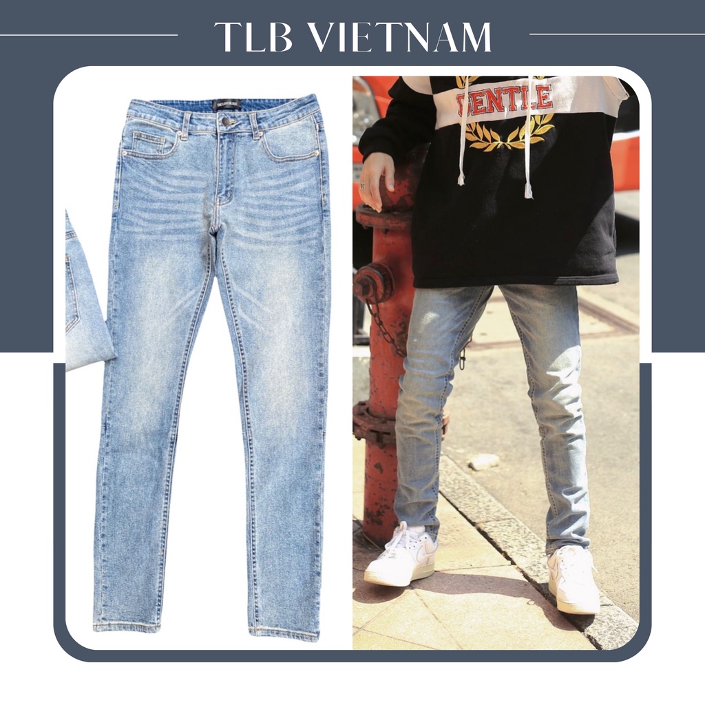 Quần Jean Nam The Luyn Black Không Rách Màu Vintage Chất Liệu Cotton Cao Cấp Phong Cách Streetwear