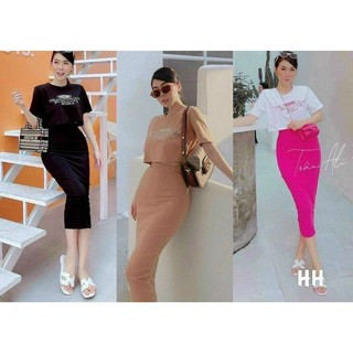 SÉT VÁY ÁO IN FOM RỘNG VẢI BORIP TÔN DÁNG #LYIE
