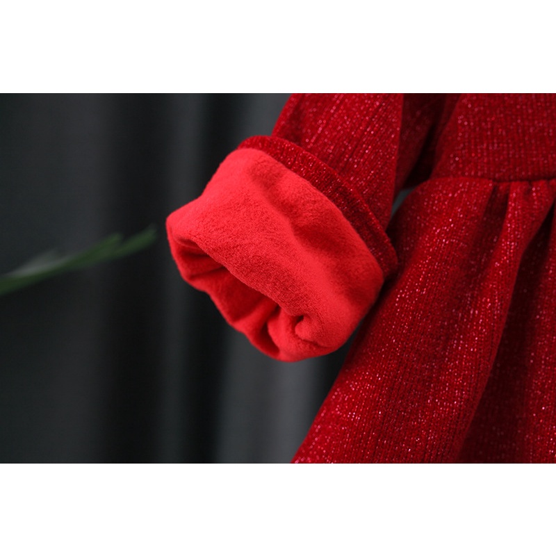 Đầm Công Chúa Mùa Đông 2023 Bằng Vải Cotton Ấm Áp Cho Bé Gái 1 Tuổi