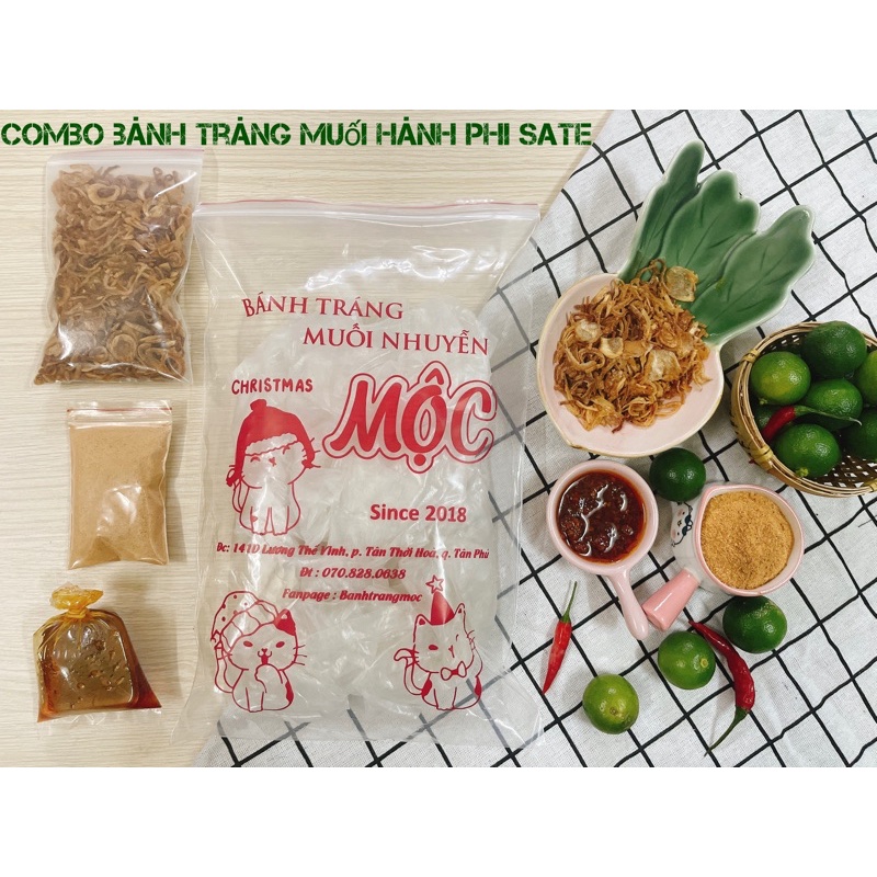 Combo Bánh Tráng Muối Hành phi sate
