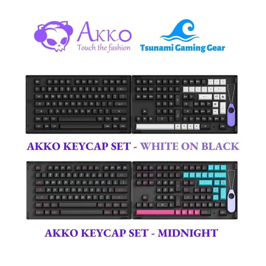 Bộ keycap AKKO White on Black WoB/ Midnight