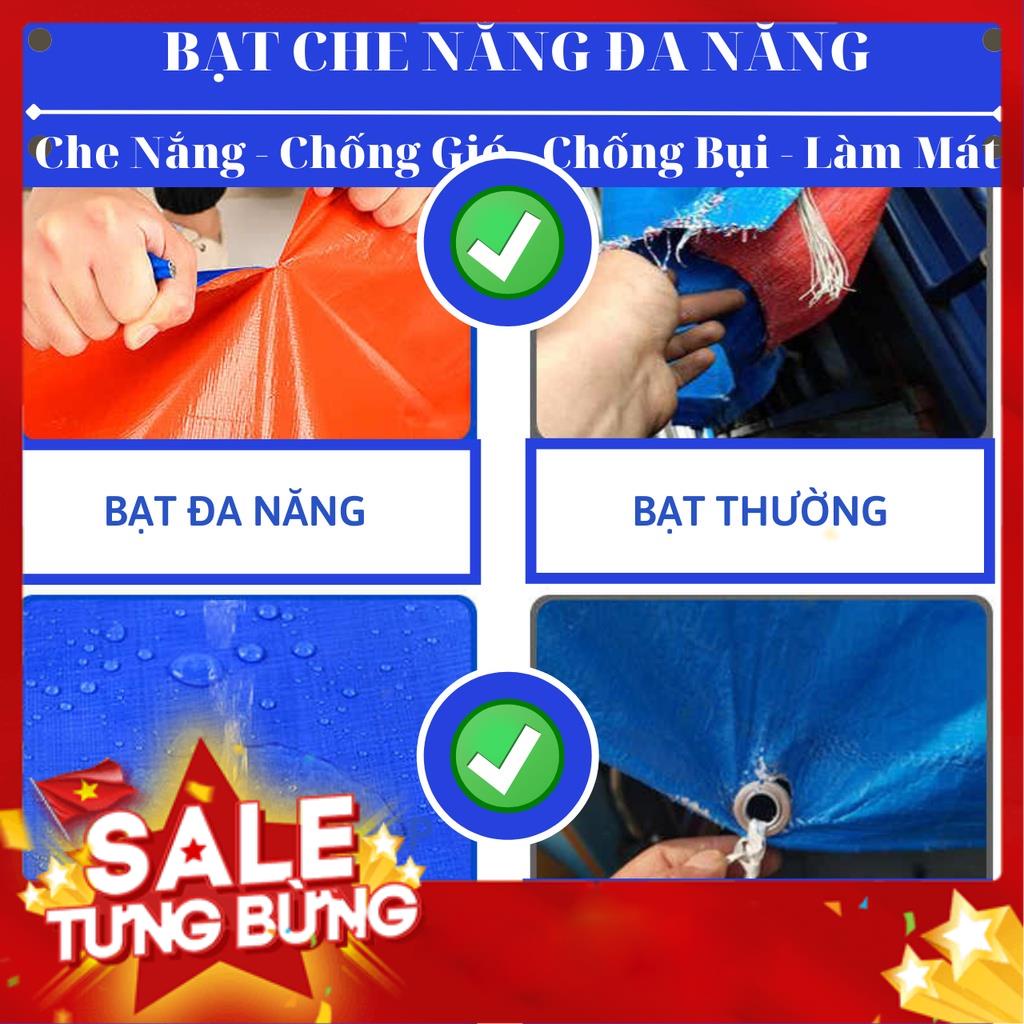 Bạt Che Nắng Mưa Nam Việt - Giá Bán Trên 1 Mét Vuông - Màu Xanh Cam - May Viền Đóng Khoen Sẵn - Chống Thấm Nước