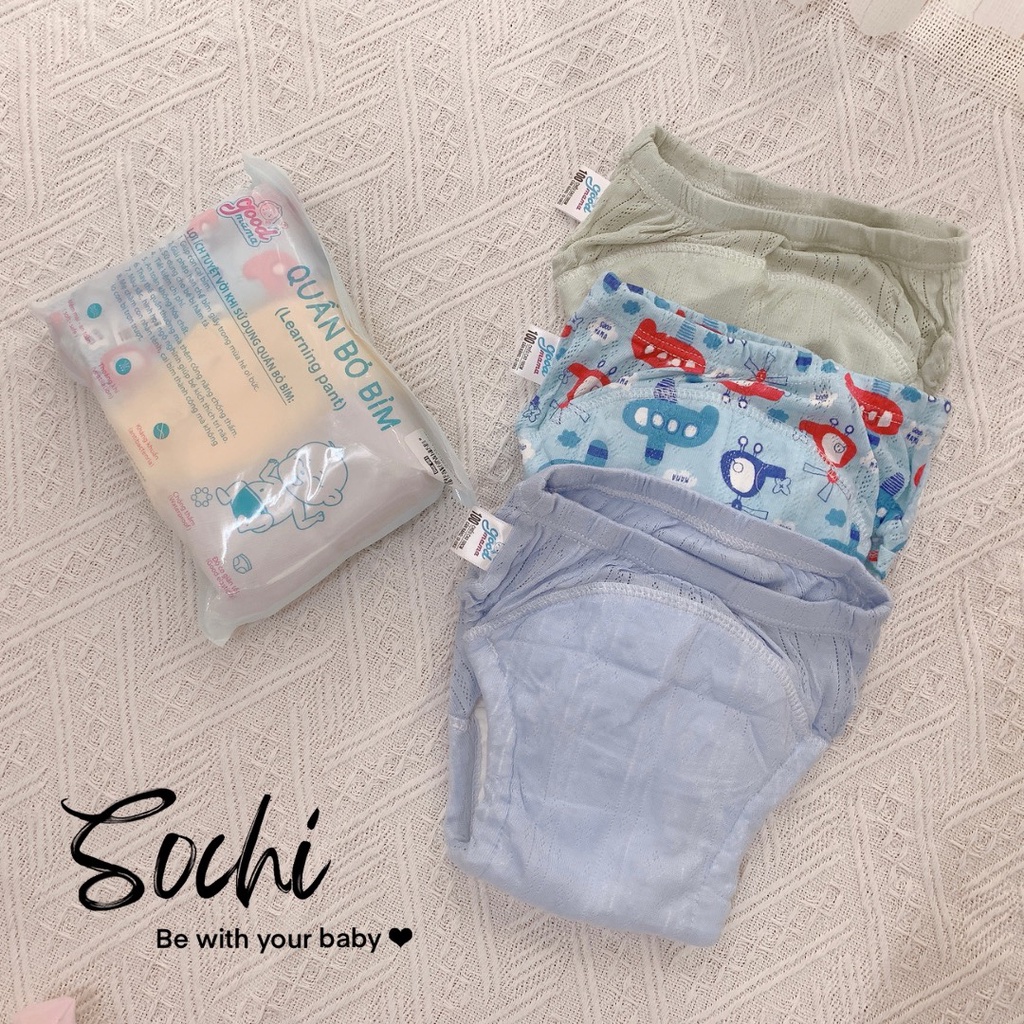 Quần bỏ bỉm sợi tre vải thông hơi thoáng khí cho bé Goodmama