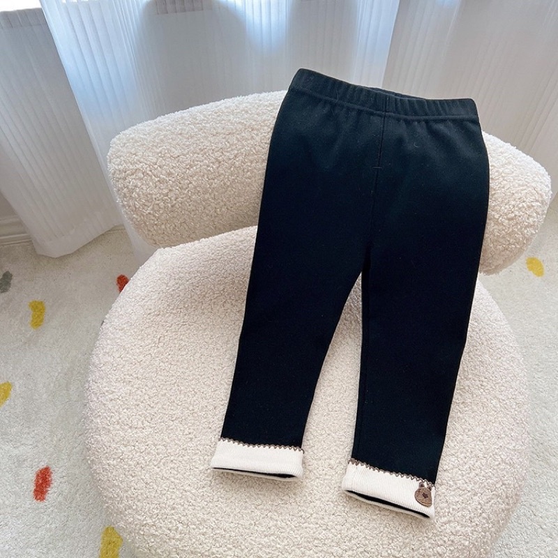 Quần Legging Nhung Tăm May Gấu Co Giãn Cho Bé