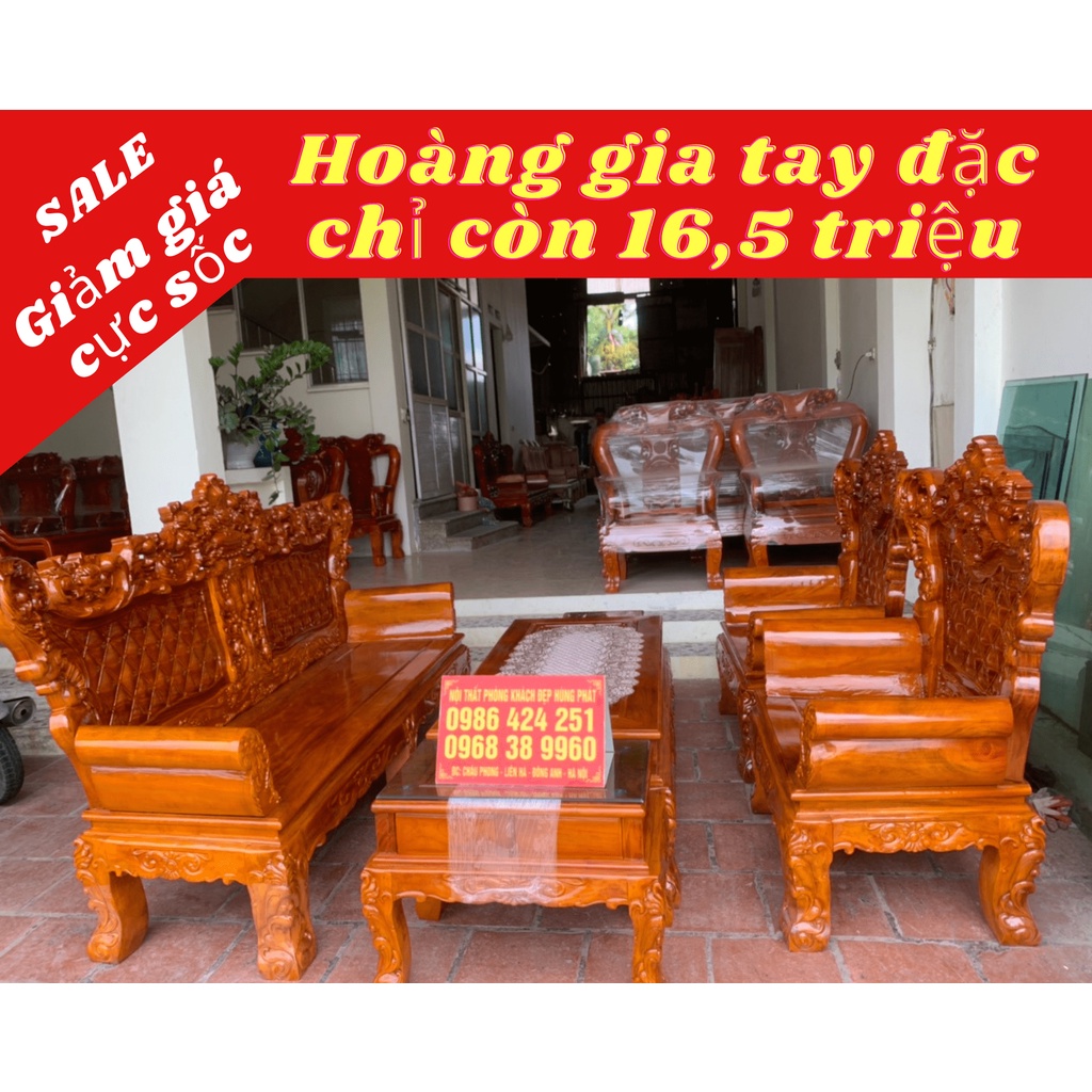 Bộ bàn ghế Hoàng Gia gỗ xà cừ