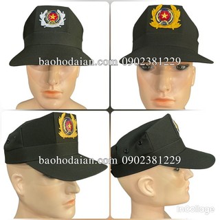 Nón bảo vệ màu xanh rêu kèm sao