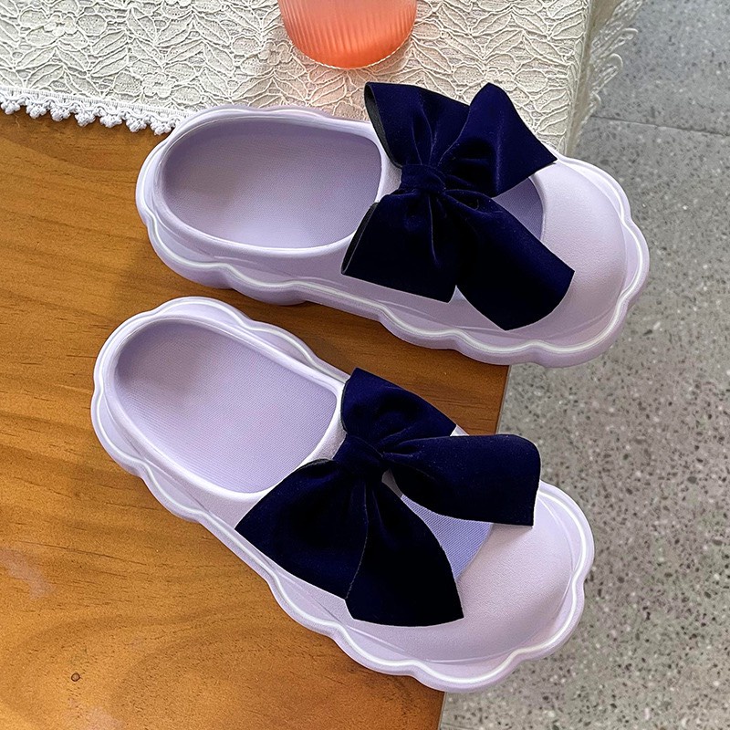 Dép Cross, Sục nữ đính NƠ NHUNG êm, bền, nhẹ sang chảnh phong cách HÀN