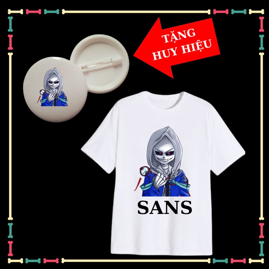 ÁO THUN IN HÌNH BÉ SANS UNDERTABLE - BIỆT ĐỘI GANGSTER CHO BÉ TRAI, Kèm huy hiệu