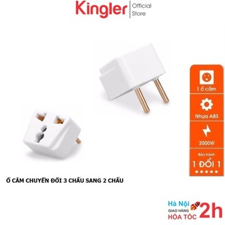 Ổ Cắm Điện , Đầu Chuyển Đổi Phích Điện 3 Chân Sang 2 Chân, Ổ Cắm Chống Cháy Đa Năng, Tiện Dụng, An Toàn. Kingler 8611