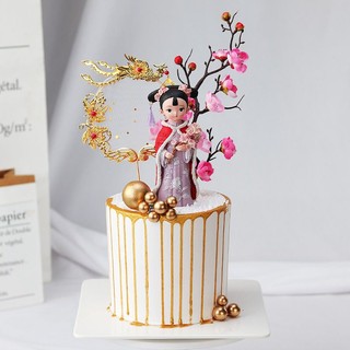 Cành Mai Đào _ dài 30cm_ hoa lụa trang trí