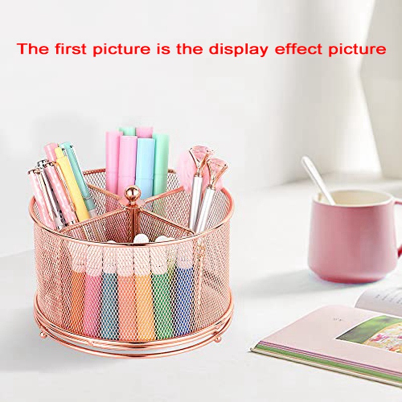 Giá Đỡ Bút Xoay 360 Độ Kèm 4 Ngăn Tiện Dụng