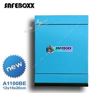 Safeboxx a1300blue - két sắt mini, tủ sắt tiết kiệm size 12x15x20cm 100% bằng sắt, màu xanh dương