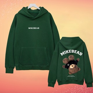 Áo Hoodie zip/trơn Mikenco MikeBear Gấu Ngược chất nỉ bông không xù siêu ấm, Áo Hoodie Unisex Nam Nữ