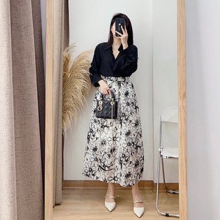 ( Ảnh thật ) N3891 Áo sơ mi cúc đóng lệch