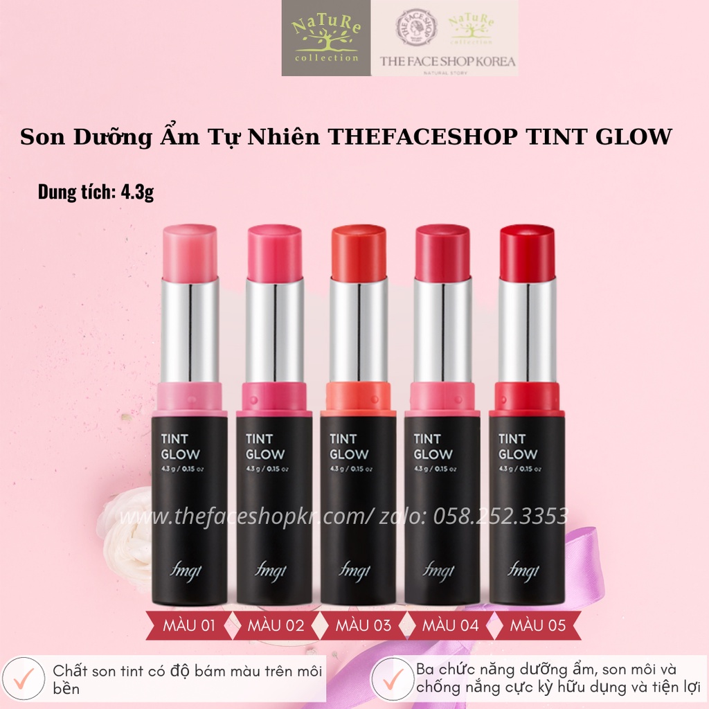 Son môi dưỡng ẩm tự nhiên THEFACESHOP TINT GLOW 4.3g