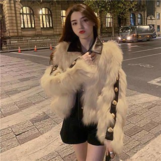 Áo Khoác Giả Lông Cáo Dáng Dài Thời Trang Mùa Đông 2022 Cho Nữ