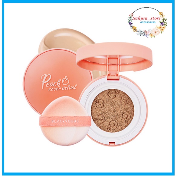 PHấn Nước Trái Đào Black Rouge Peach Cover Velvet Cushion