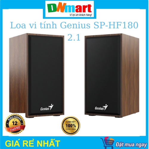 Loa vi tính Genius SP-HF180 2.0 vân gỗ, Hàng chính hãng
