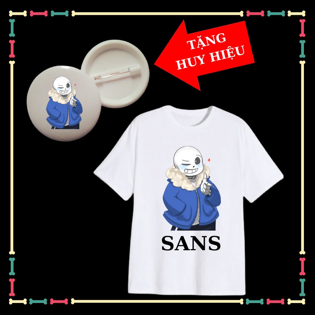 ÁO THUN IN HÌNH BÉ SANS UNDERTABLE - BIỆT ĐỘI GANGSTER CHO BÉ TRAI, Kèm huy hiệu