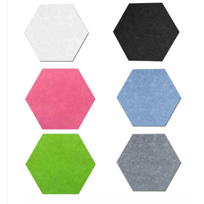 Hexagon Felt Pin Board Self Adhesive Bulletin Memo Photo Cork Boards Colorful Foam Wall Decorative Tiles