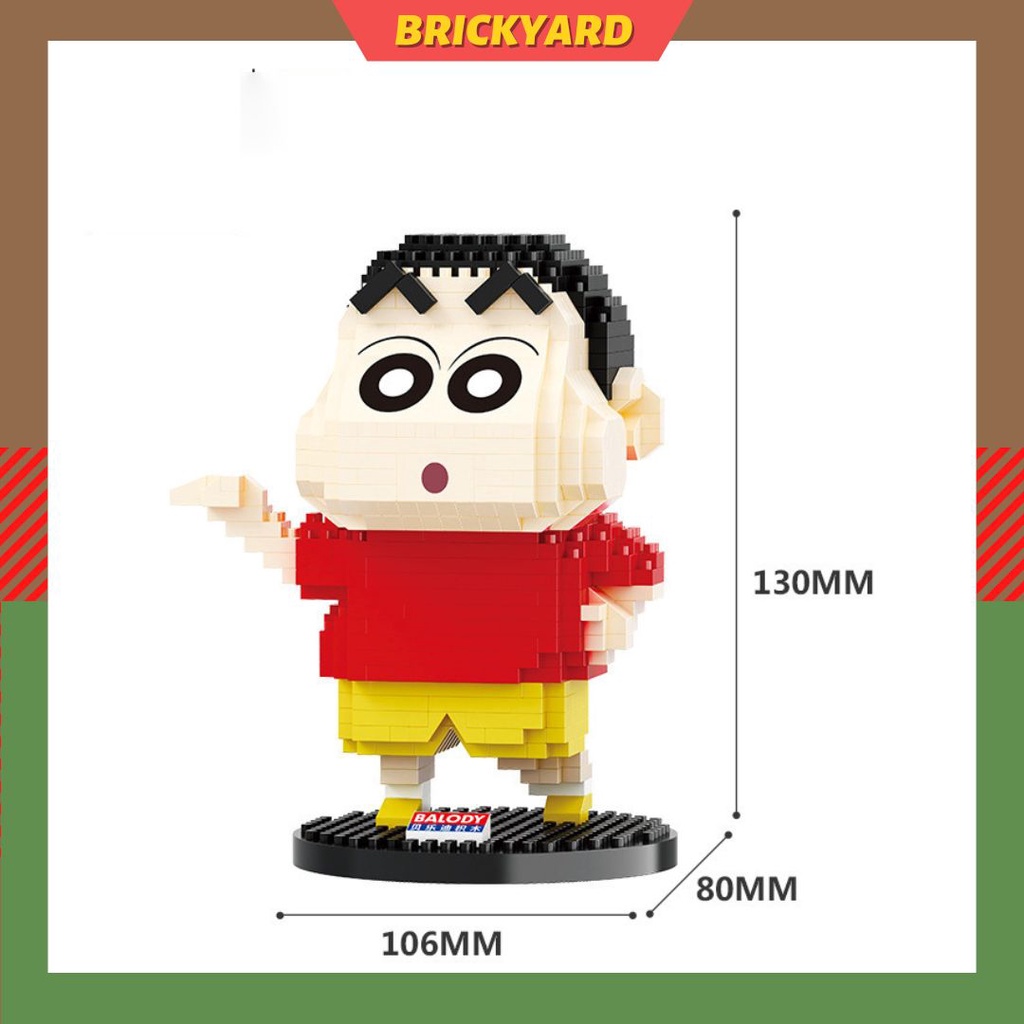 Lego shin cậu bé bút chì 3D, mô hình lắp ghép trang trí bàn làm việc, quà tặng sinh nhật