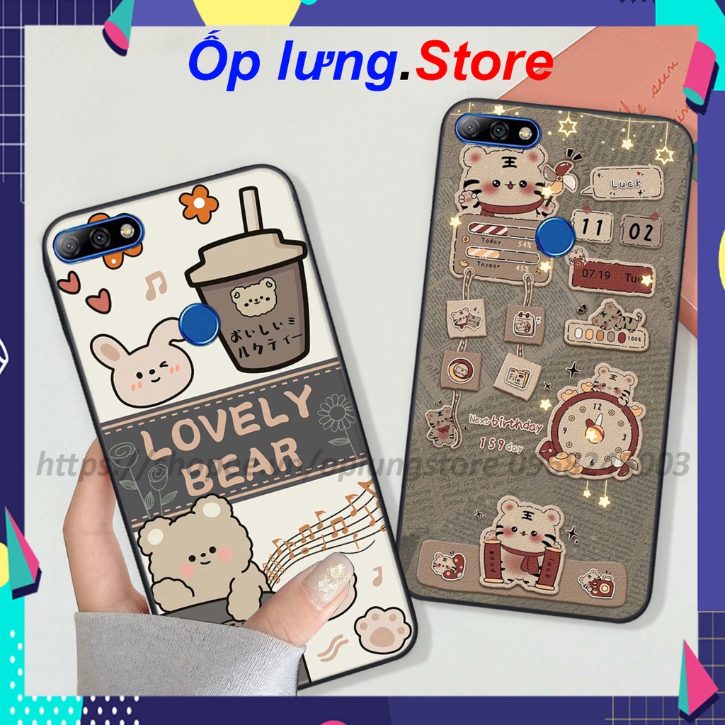 Ốp Huawei Y6 Prime/ Y6 2018/ Y7 Prime-Pro 2018/ Y9 2018 bộ hình bear lovely,merry christmas,space,mill tea cute