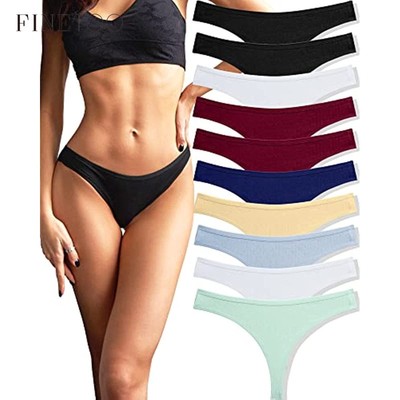 FINETOO Set 10 Quần Lót Cotton Thoáng Khí Gợi Cảm Cho Nữ