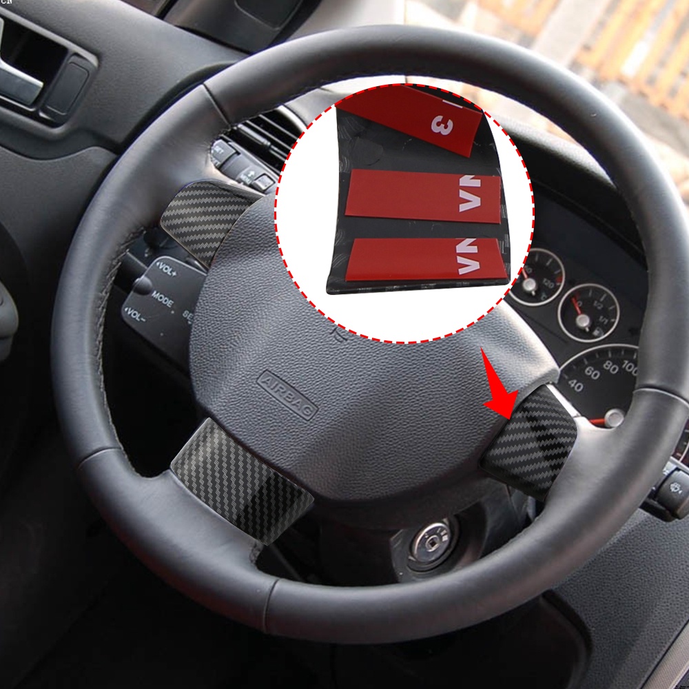 Bộ 3 Miếng Dán Trang Trí Bảng Điều Khiển Vô Lăng Xe Hơi Ford Focus 2 MK 2 2005-2011 Bằng Sợi Carbon