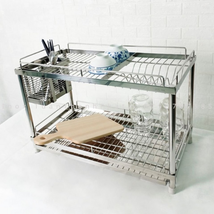 Kệ chén 2 tầng INOX 304 CAO CẤP - Kệ úp bát Inox Tuấn Thành Phát