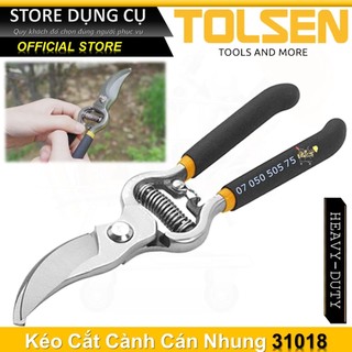 Kéo cắt cành, tỉa cành cầm tay nhỏ gọn 20cm Tolsen 31018 Kéo cắt cành cán nhung thép đúc nguyên khối
