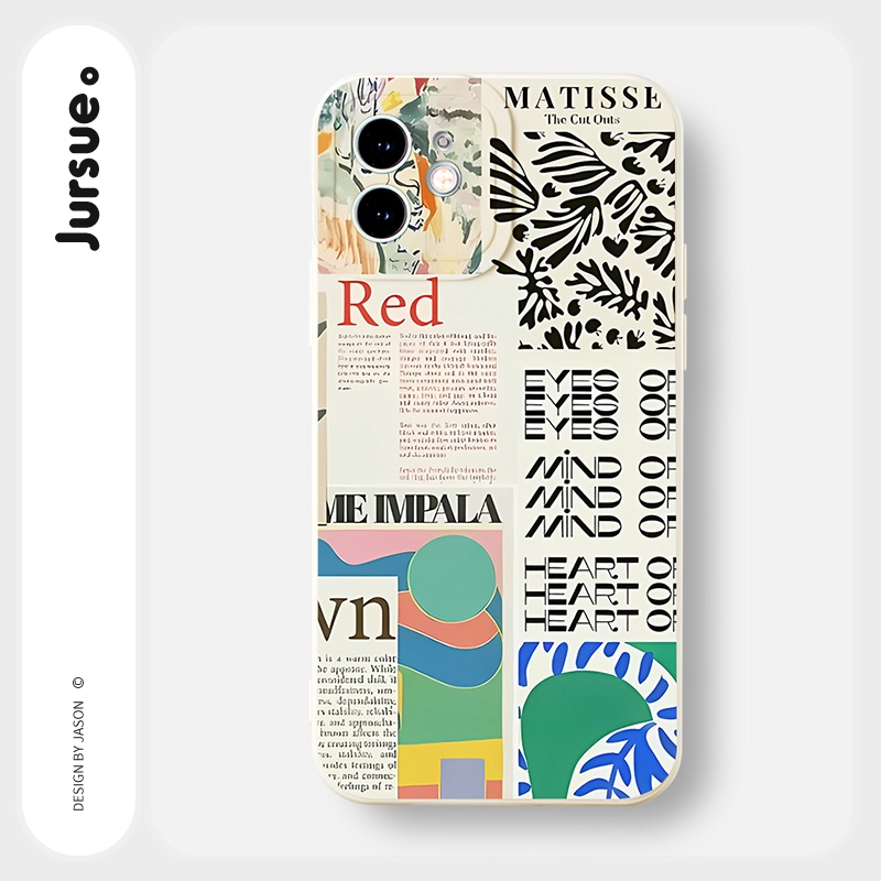 Ốp lưng JURSUE mềm chống sốc dẻo hình độc lạ vintage Cho iPhone 14 13 12 11 Pro Max SE 2020 X XR XS 8 7 ip 6S 6 Plus Y2481