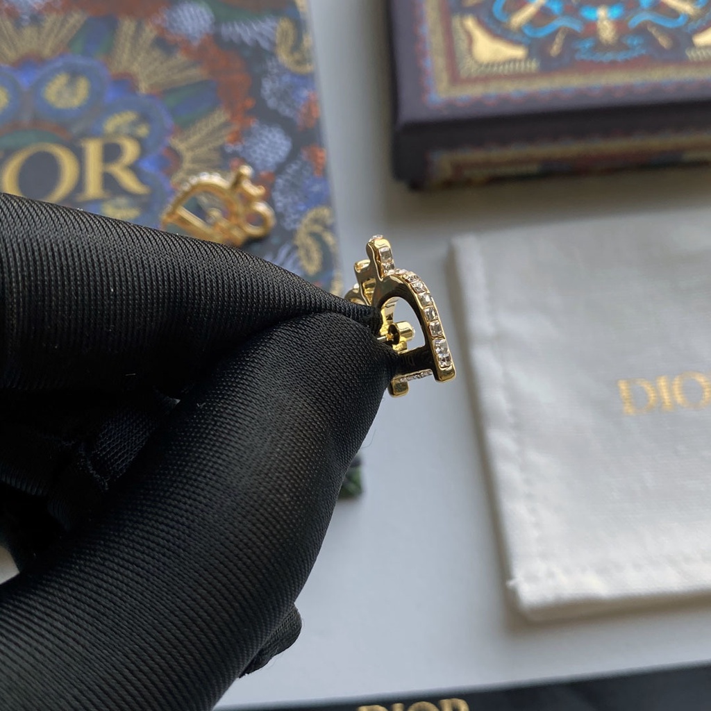 Khuyên Tai Tròn Khắc Chữ Dior Bằng Thép Titanium Thời Trang Cho Nữ