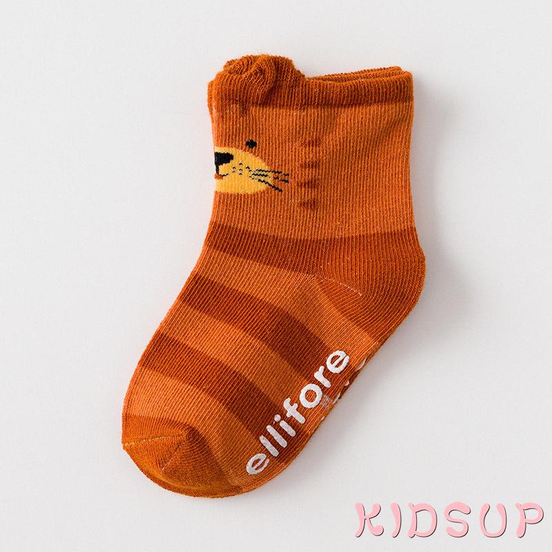 1 Đôi Tất Cotton Dài Chống Trượt In Họa Tiết Hoạt Hình Cho Bé