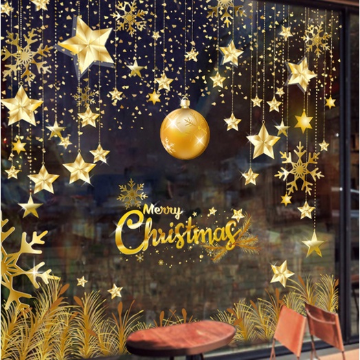 Decal trang trí Noel - Rèm sao lấp lánh