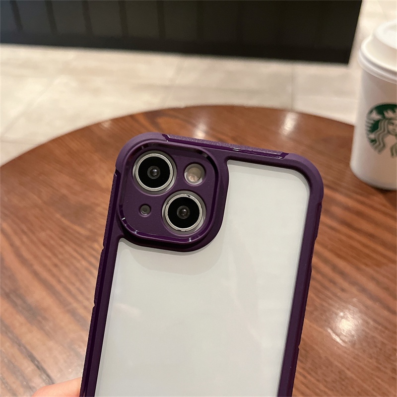 Ốp Điện Thoại silicon Cứng Mềm Bo Viền Chống Sốc Màu Trong Suốt Sang Trọng Cho iPhone 14 Plus 13 12 11 Pro MAX XR X XS MAX