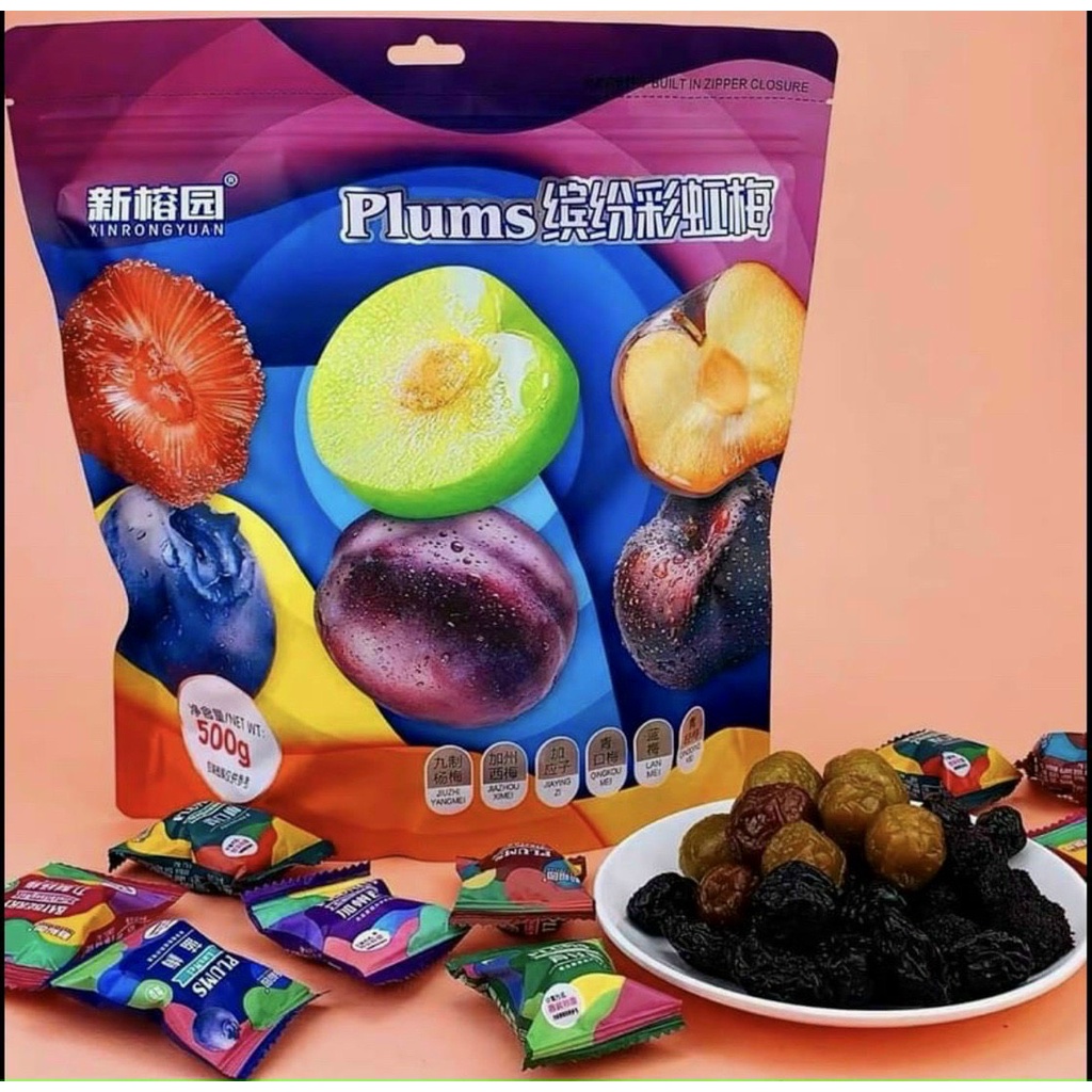 Ô mai Weisiel Plum mix 6 loại 500g - Cherry, việt quất, mơ, mận vàng, mận đen, mận đỏ 🍒