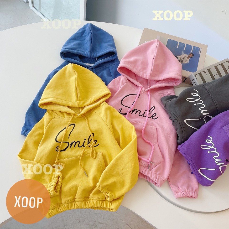 Áo nỉ hoodie có mũ có dây kèm  túi dầy dặn cho bé AA5