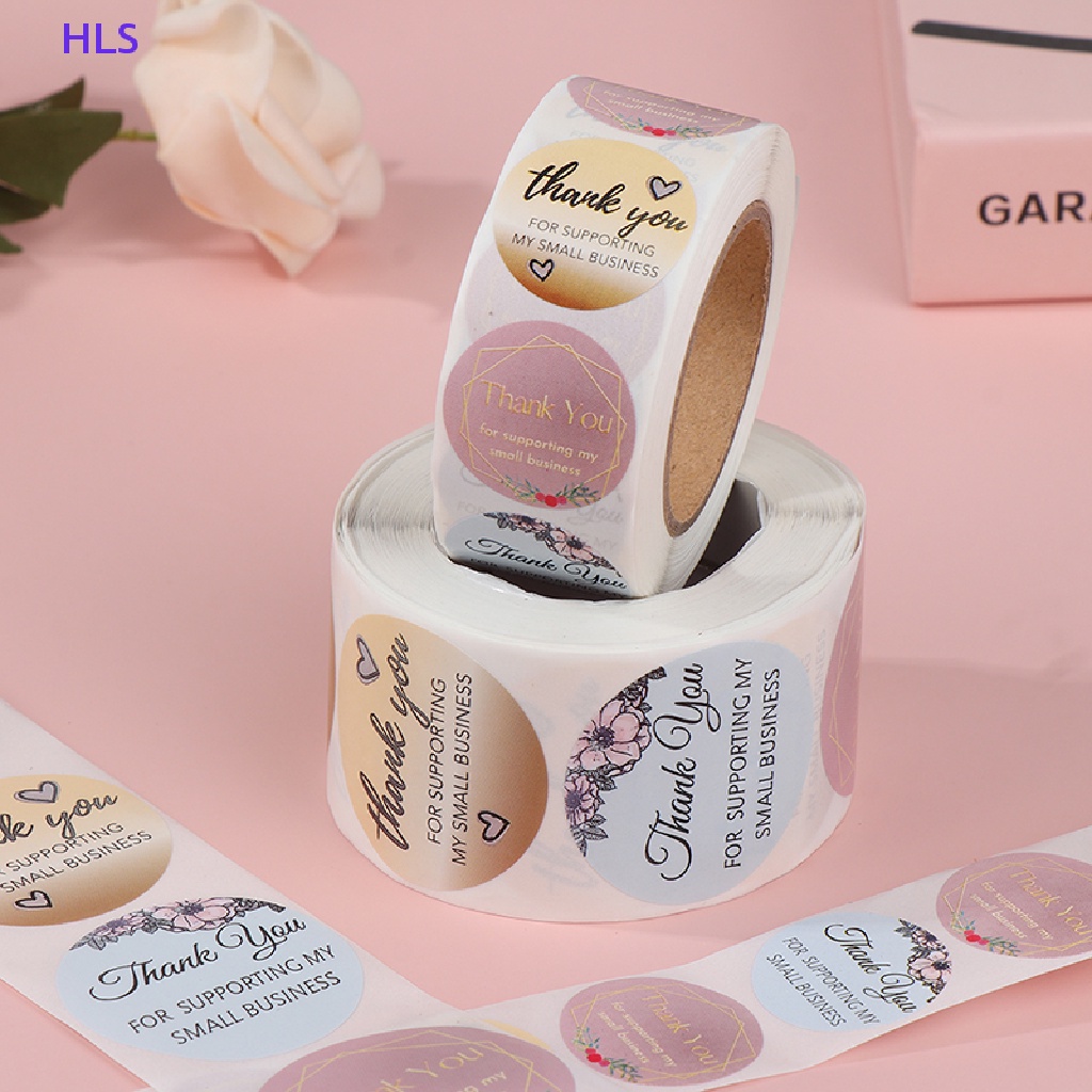 Cuộn 500 Hình Dán 2.5 / 3.8cm Họa Tiết Chữ Thank You Độc Đáo Trang Trí Sổ Tay Diy