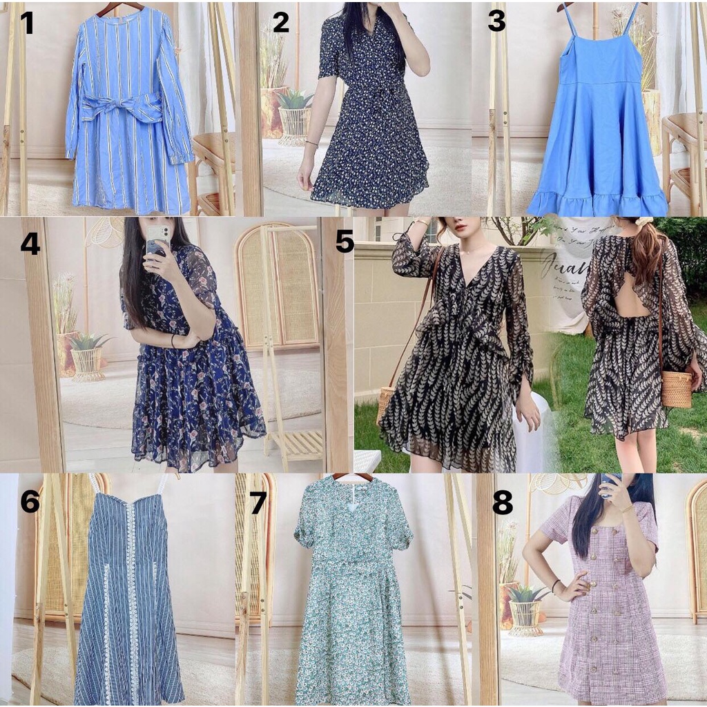 Váy tiểu thư, công sở, hoa nhí, 2 dây secondhand hàng tuyển độ mới cao (được chọn mẫu)