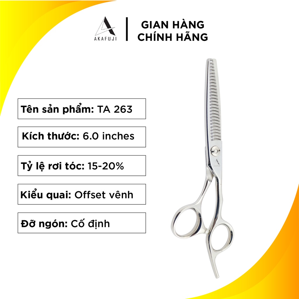 Kéo Tỉa Tóc AKAFUJI TA 263 SIZE 6.0 inches Thép Nhật Cao Cấp [HÀNG CHÍNH HÃNG] Bảo Hàng 12 Tháng