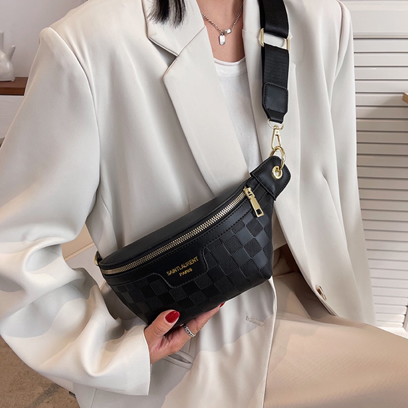 Túi đeo chéo IELGY dáng nhỏ họa tiết kẻ sọc ca rô phong cách Hàn Quốc thời trang dành cho nữ