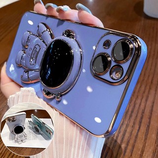 Ốp Điện Thoại Dẻo Tráng Gương Kèm Giá Đỡ Đứng Sang Trọng Cho IPhone 14 11 12 13 Pro Max Mini XS XR X 7 8 Plus SE 2020