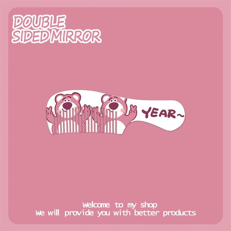 Lược Chải Tóc Mini Chống Tĩnh Điện Thiết Kế Hình Gấu Dâu Tây Dễ Thương