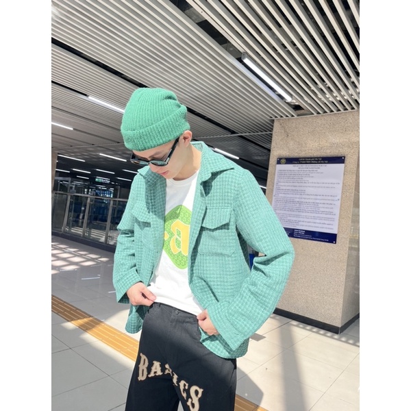 Basics tweed flannel shirt