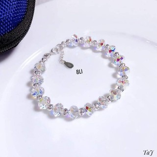 Lắc tay pha lê bạc ta 8li lấp lánh