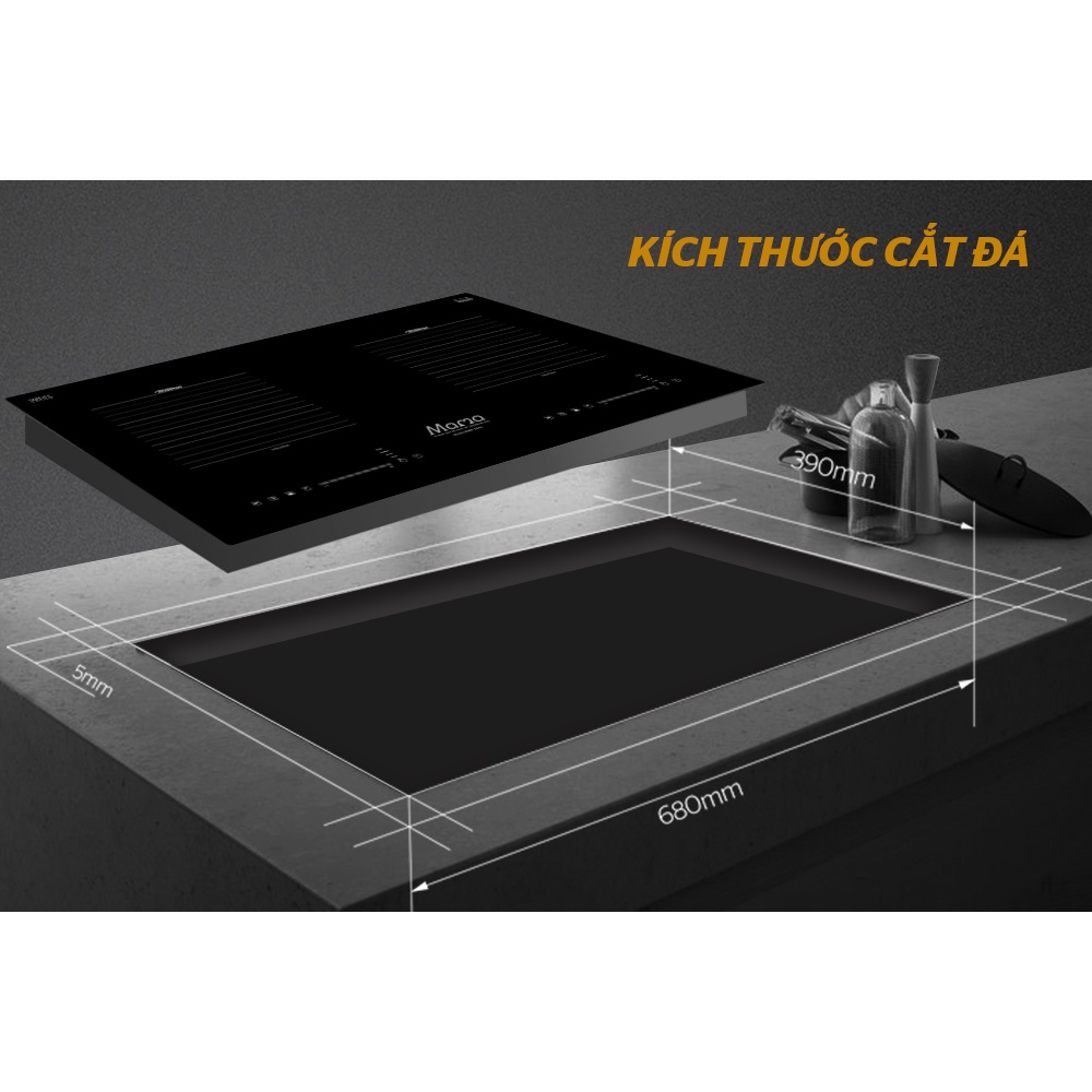 Combo Bếp từ đôi Sunhouse mama MMB-88HL + Máy hút mùi kính cong Sunhouse MAMA MM6707-70 -Thương hiệu SUNHOUSE MÂMA