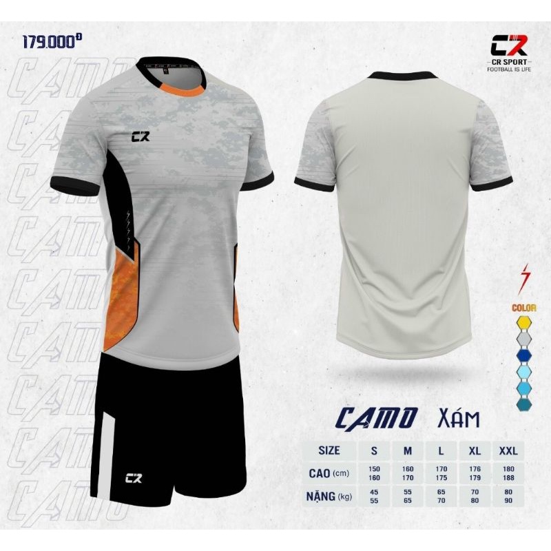 BỘ QUẦN ÁO BÓNG ĐÁ CR SPORT - CAMO