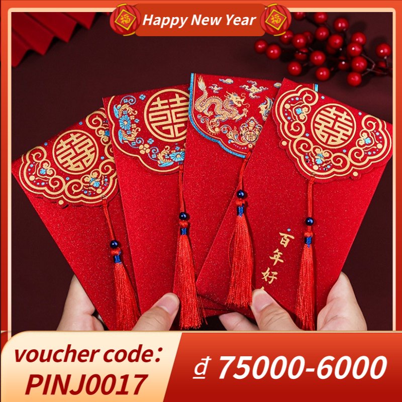 Bao lì xì màu đỏ năm mới 2023 chất lượng cao mang may mắn